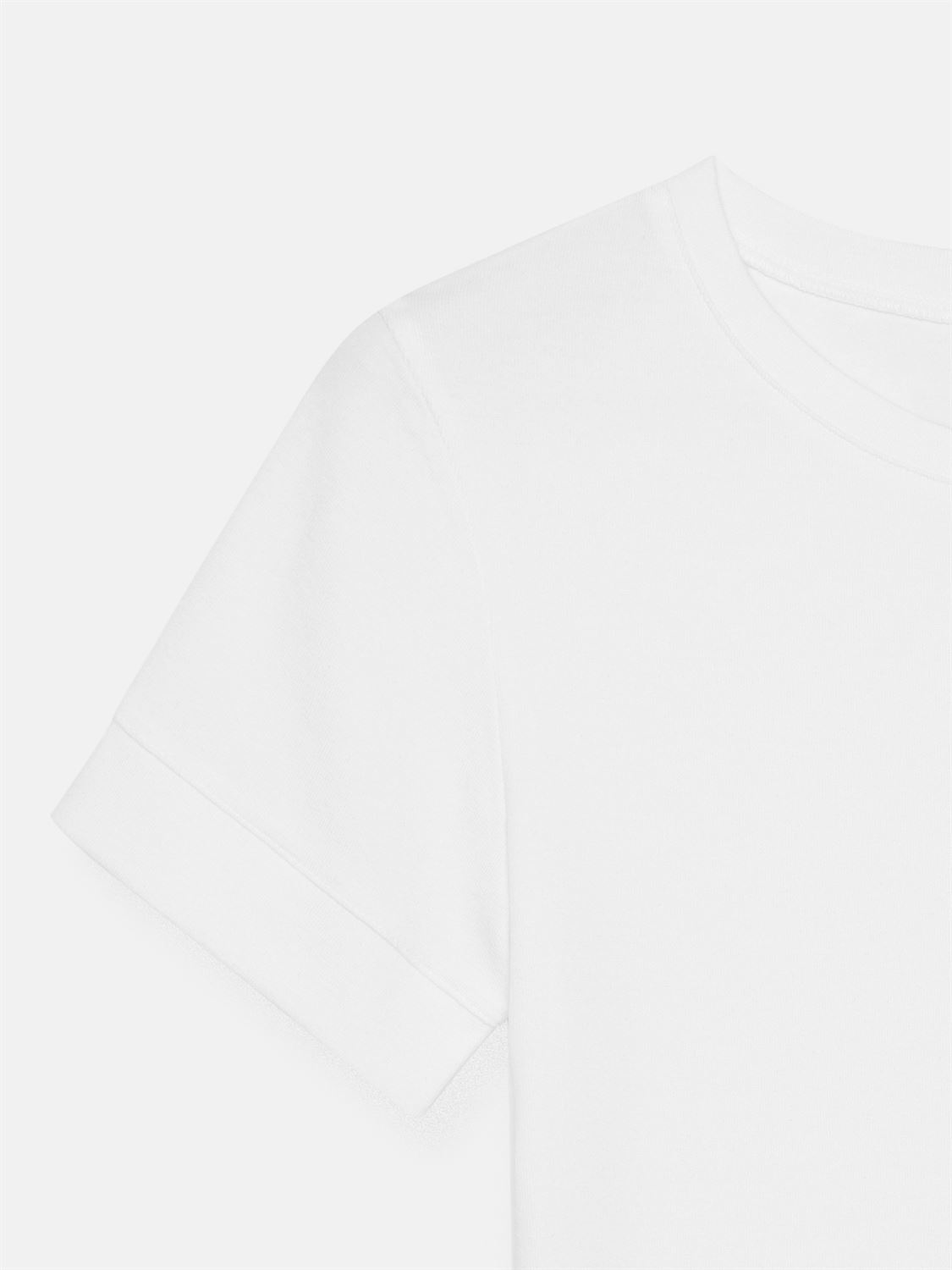 32637 Bisiklet Yaka T-Shirt-Beyaz
