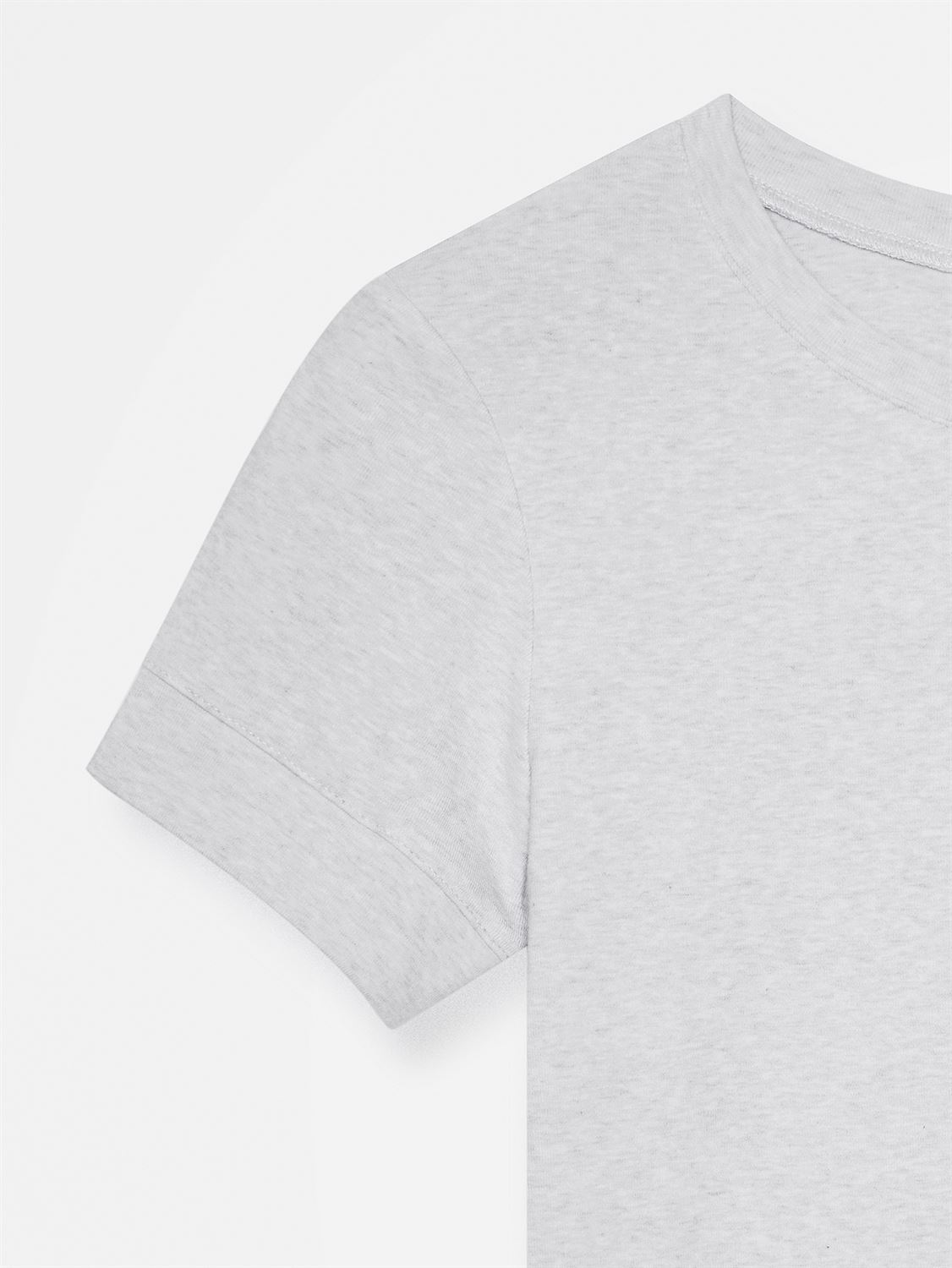 32637 Bisiklet Yaka T-Shirt-Gri Melanj