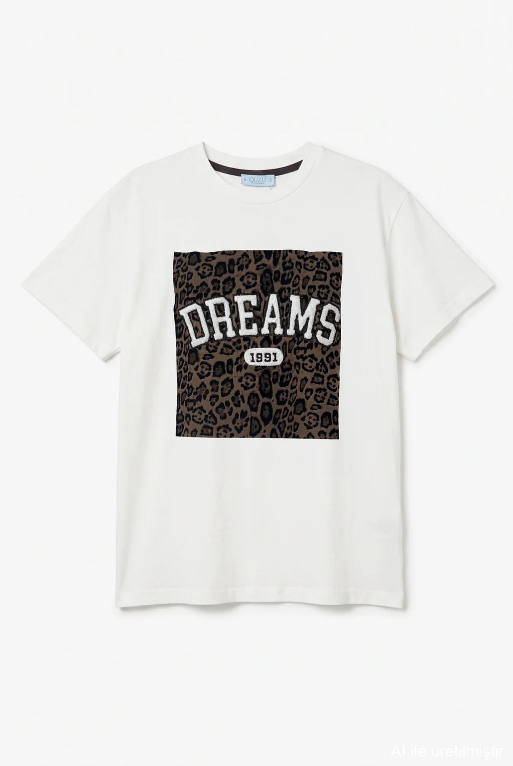 Leopar Baskı Detay Tshirt