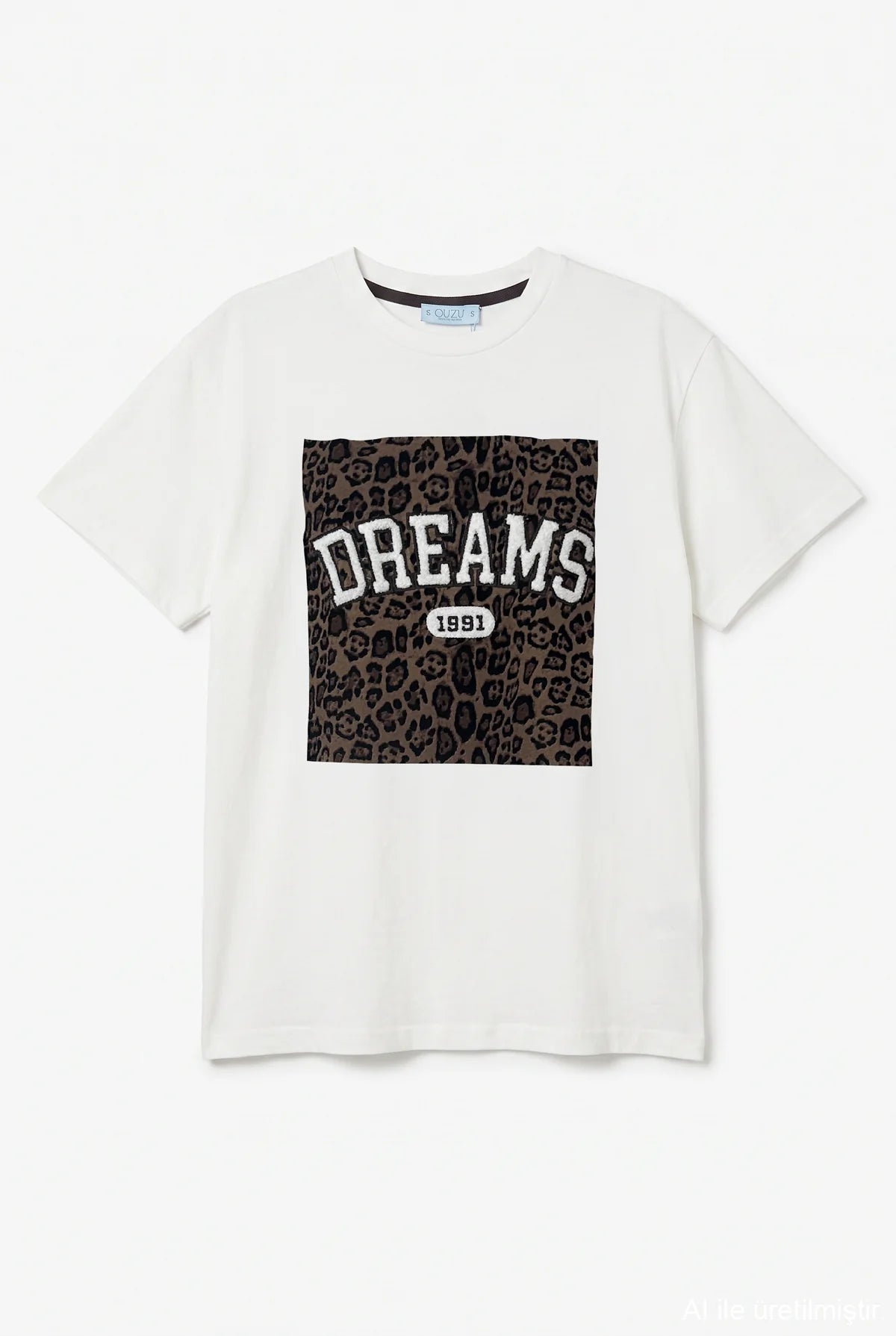 Leopar Baskı Detay Tshirt