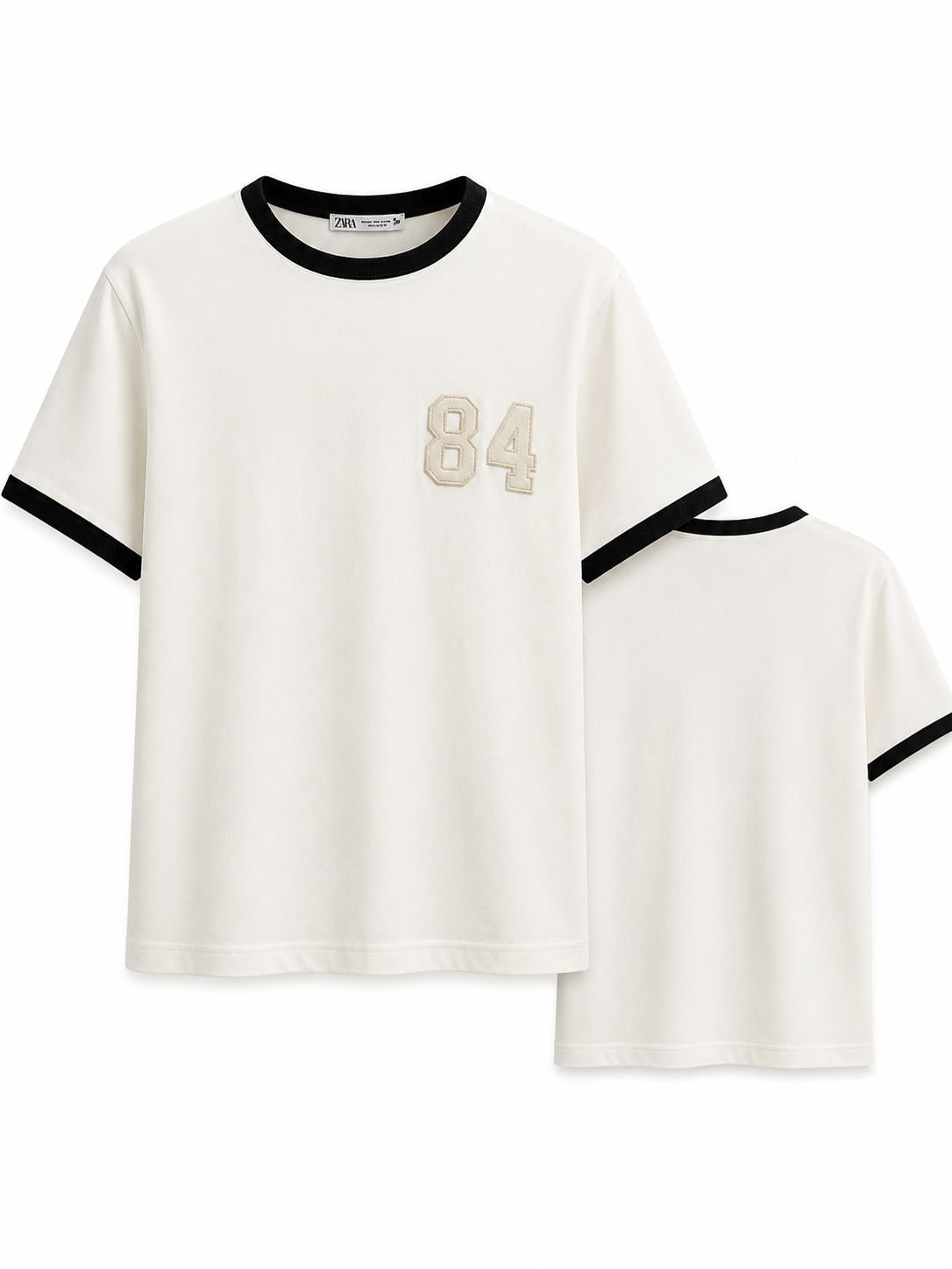 Biyeli 84 Nakış İşlemi Tshirt Beyaz
