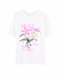 Çiçek Nakış Detaylı Quzu Tshirt