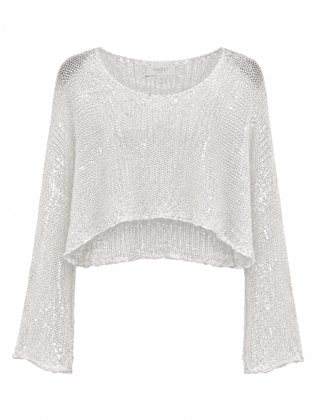 Pullu Beach Crop Triko Beyaz