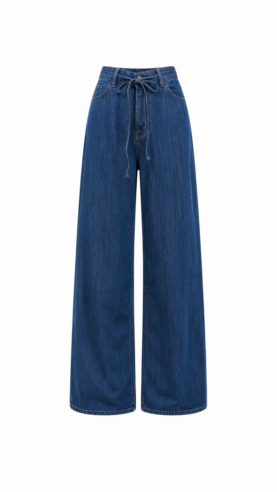 Mavi Bağcıklı Wıde Leg Jean