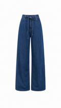 Mavi Bağcıklı Wıde Leg Jean