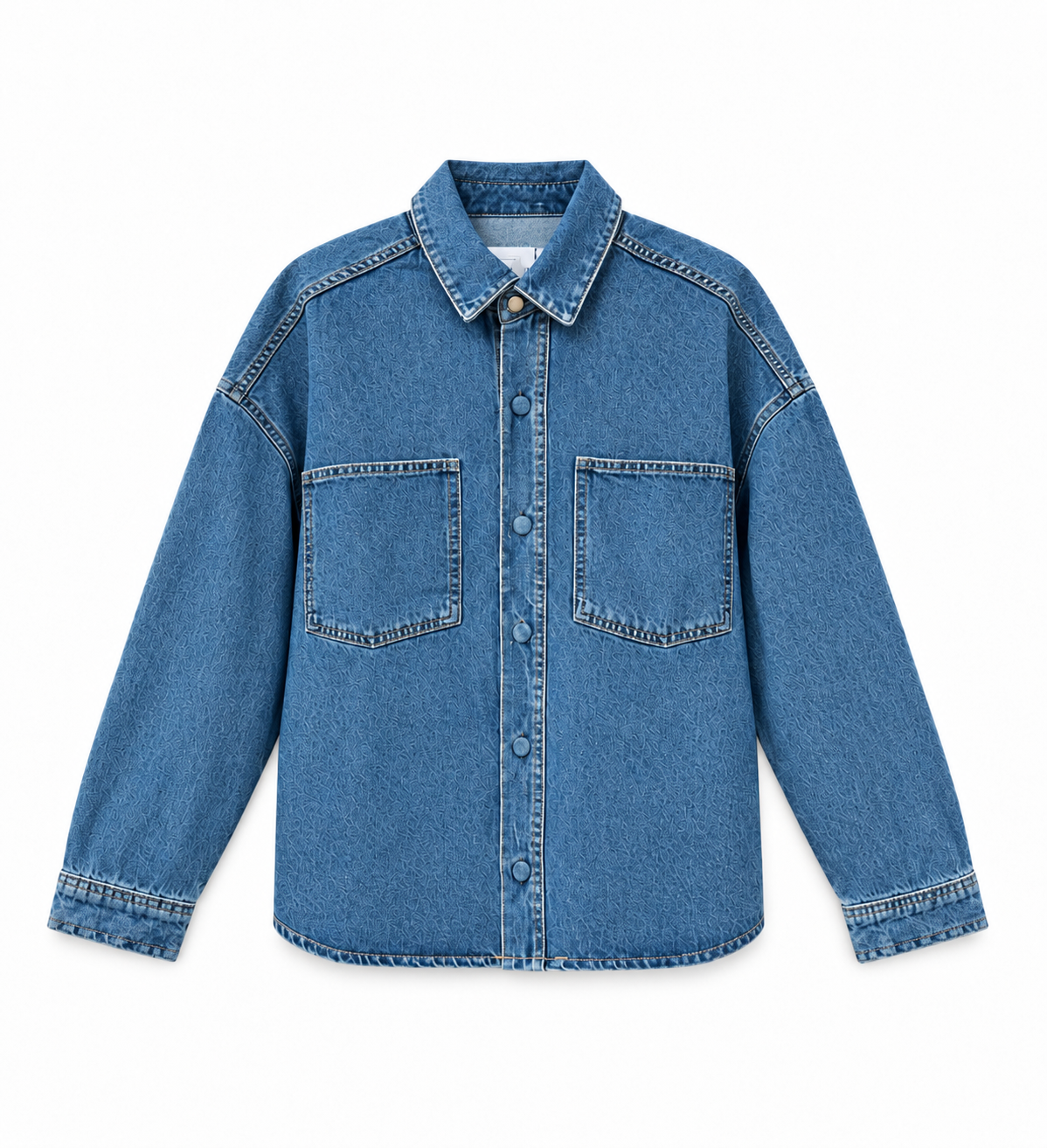 Çift Cepli Basic Denim Gömlek