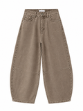 Yüksel Bel Barrel Fit jean Mocha