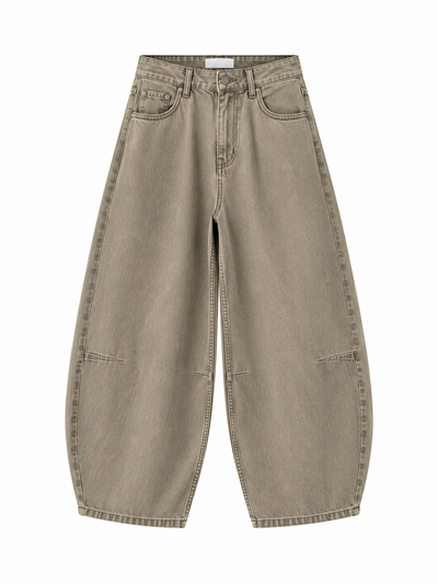 Yüksel Bel Barrel Fit jean Olive
