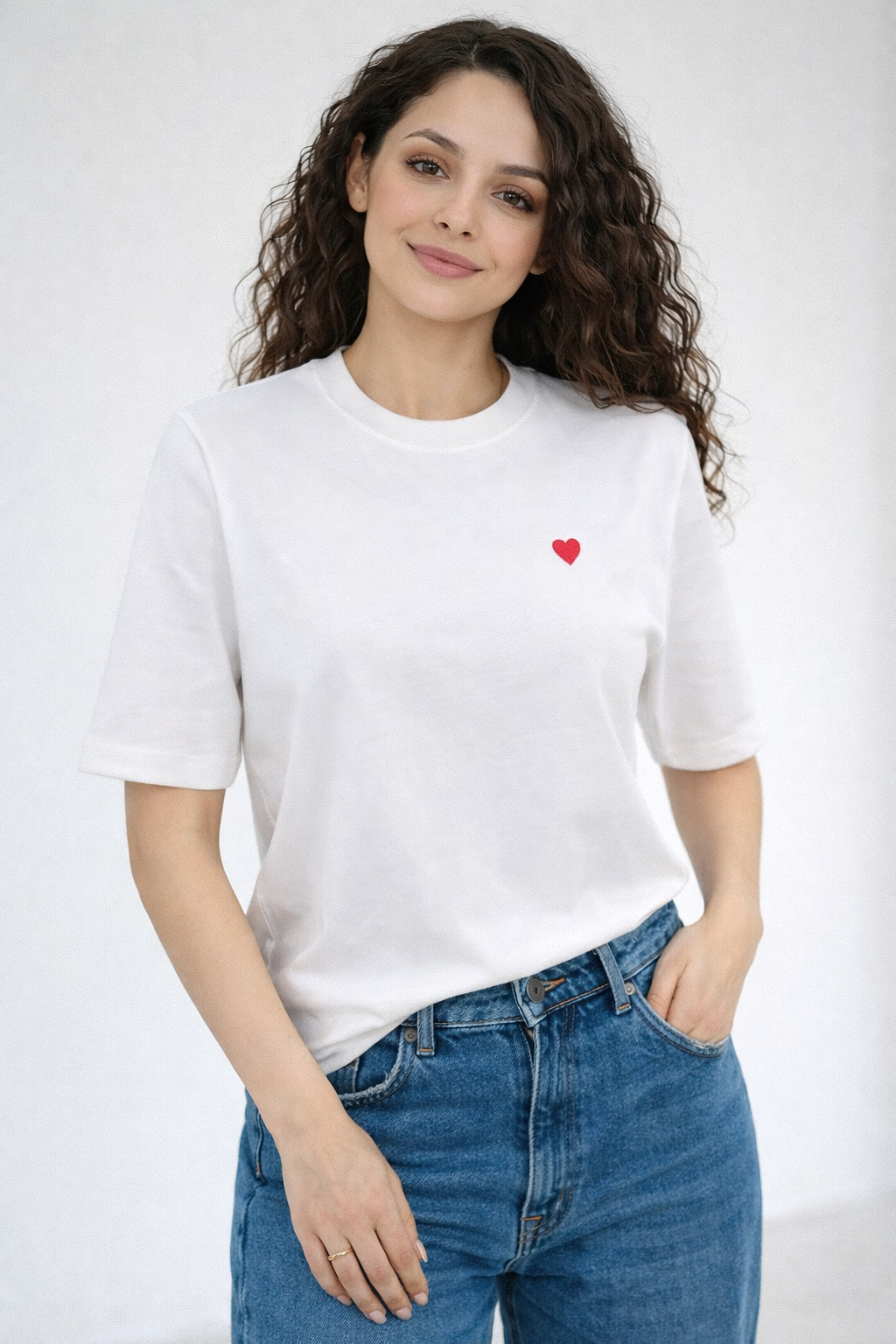 Mini Heart Tshirt Beyaz