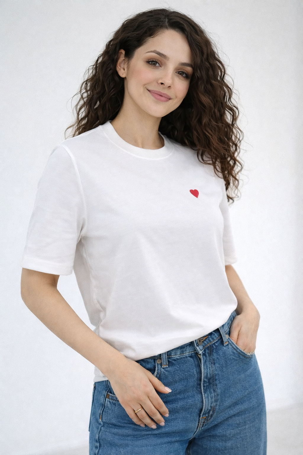 Mini Heart Tshirt Beyaz