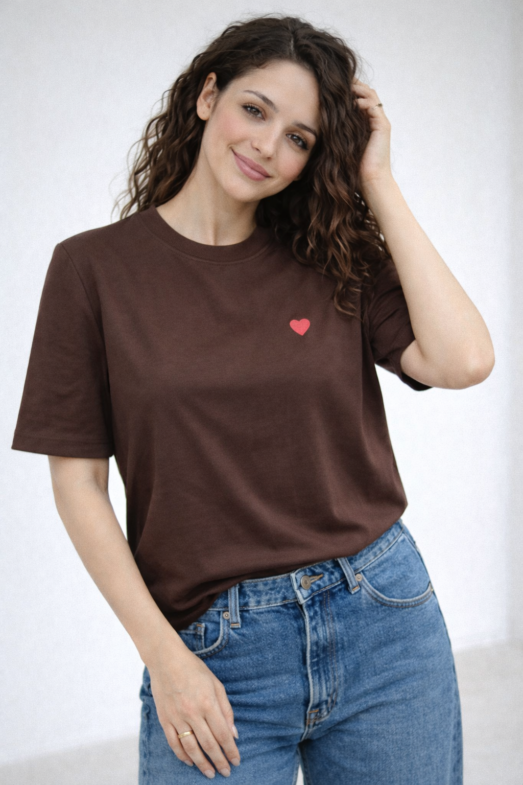 Mini Heart Tshirt Kahve