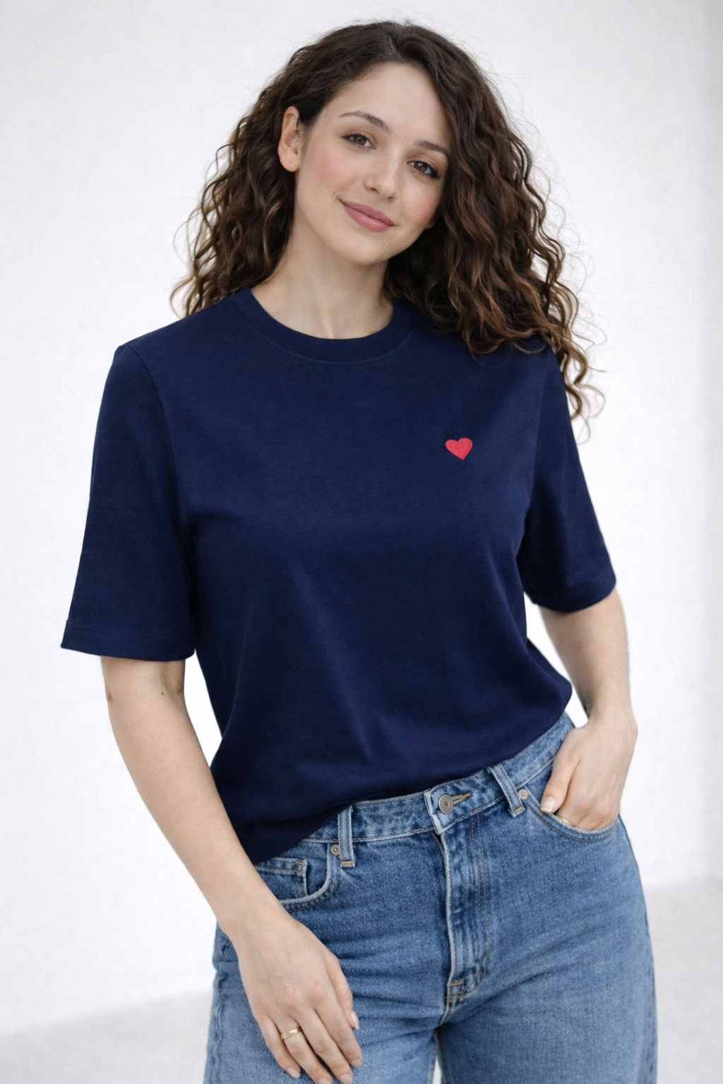 Mini Heart Tshirt Lacivert