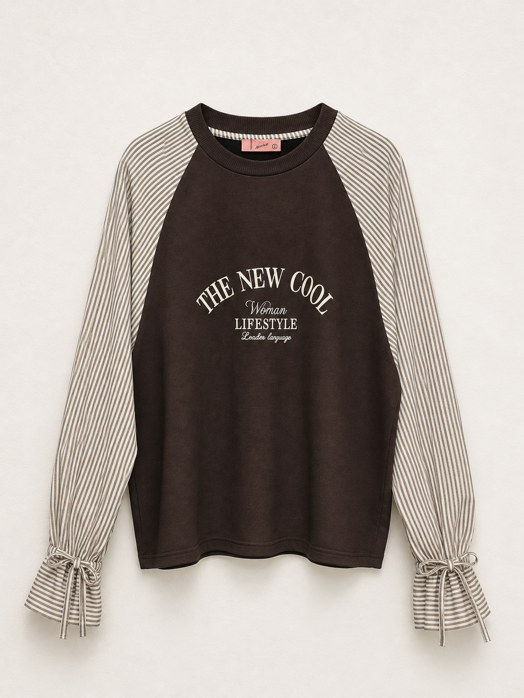 Çizgili Gömlek Detaylı Sweatshirt