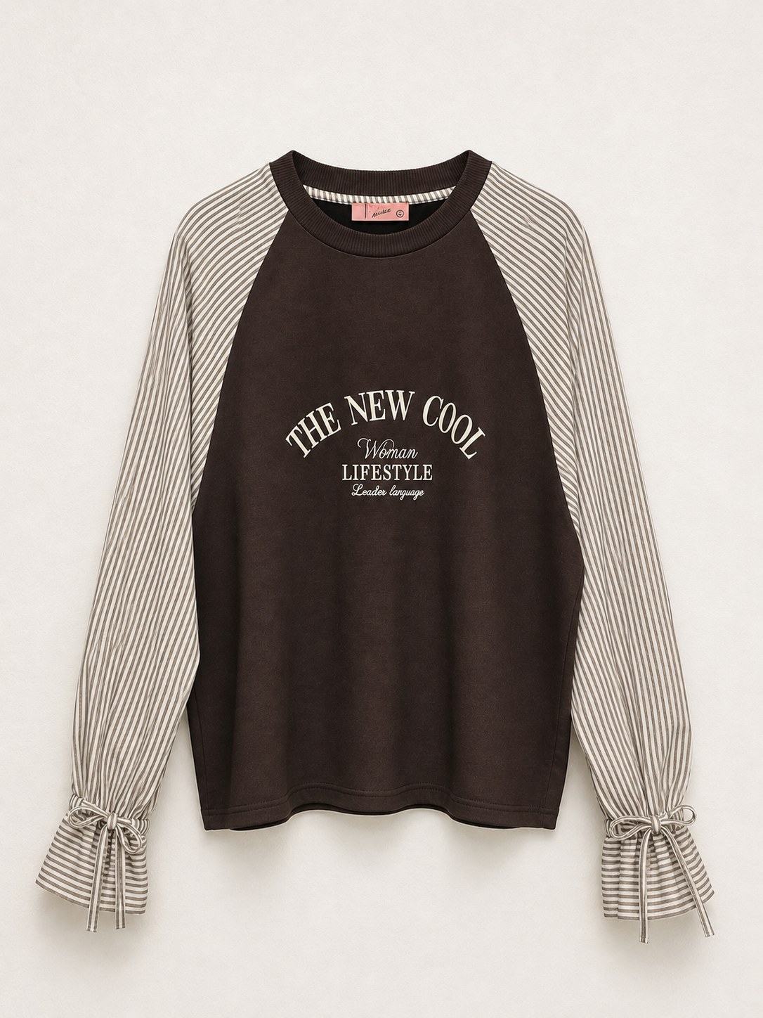 Çizgili Gömlek Detaylı Sweatshirt