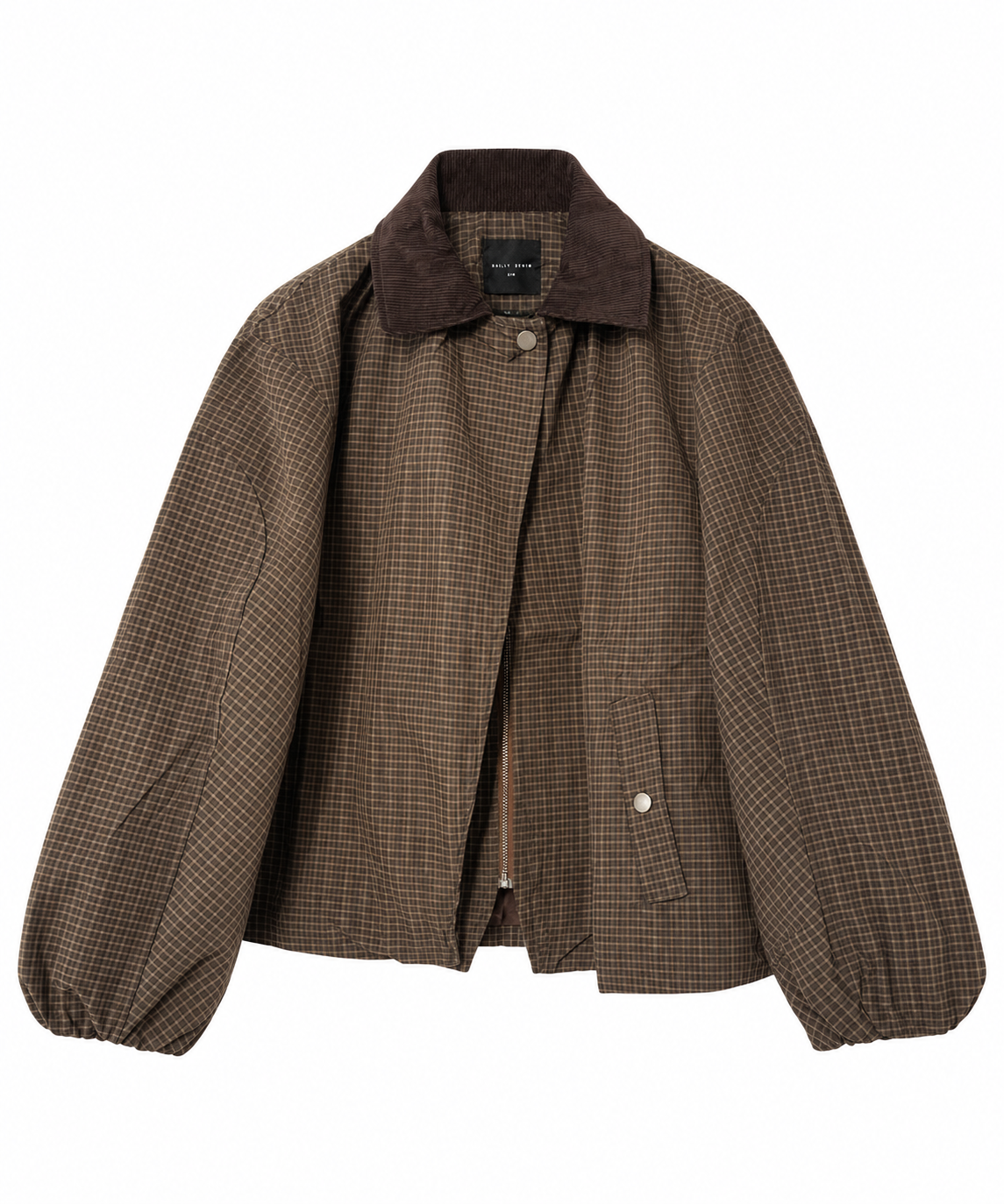 Kadife Yaka Ekose Bomber Mont
