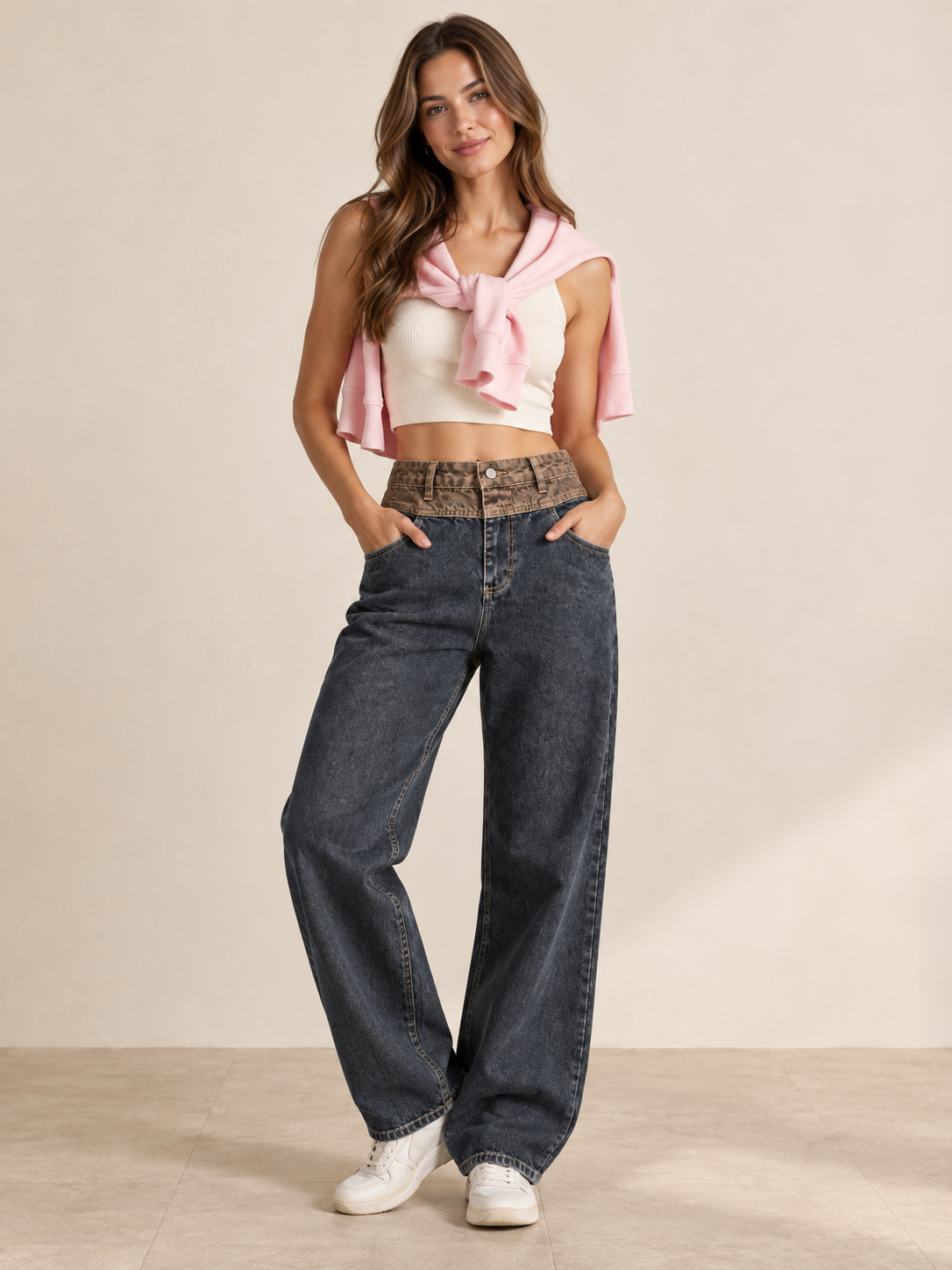 Çift Renk Denim Pantolon