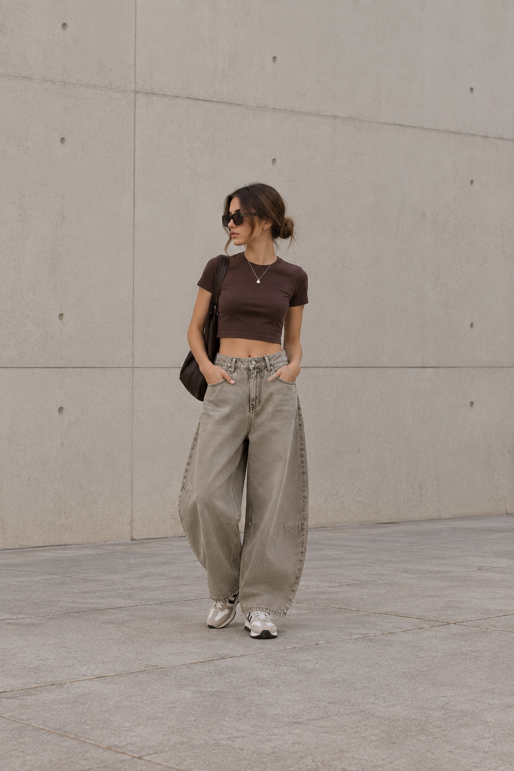Yüksel Bel Barrel Fit jean Olive