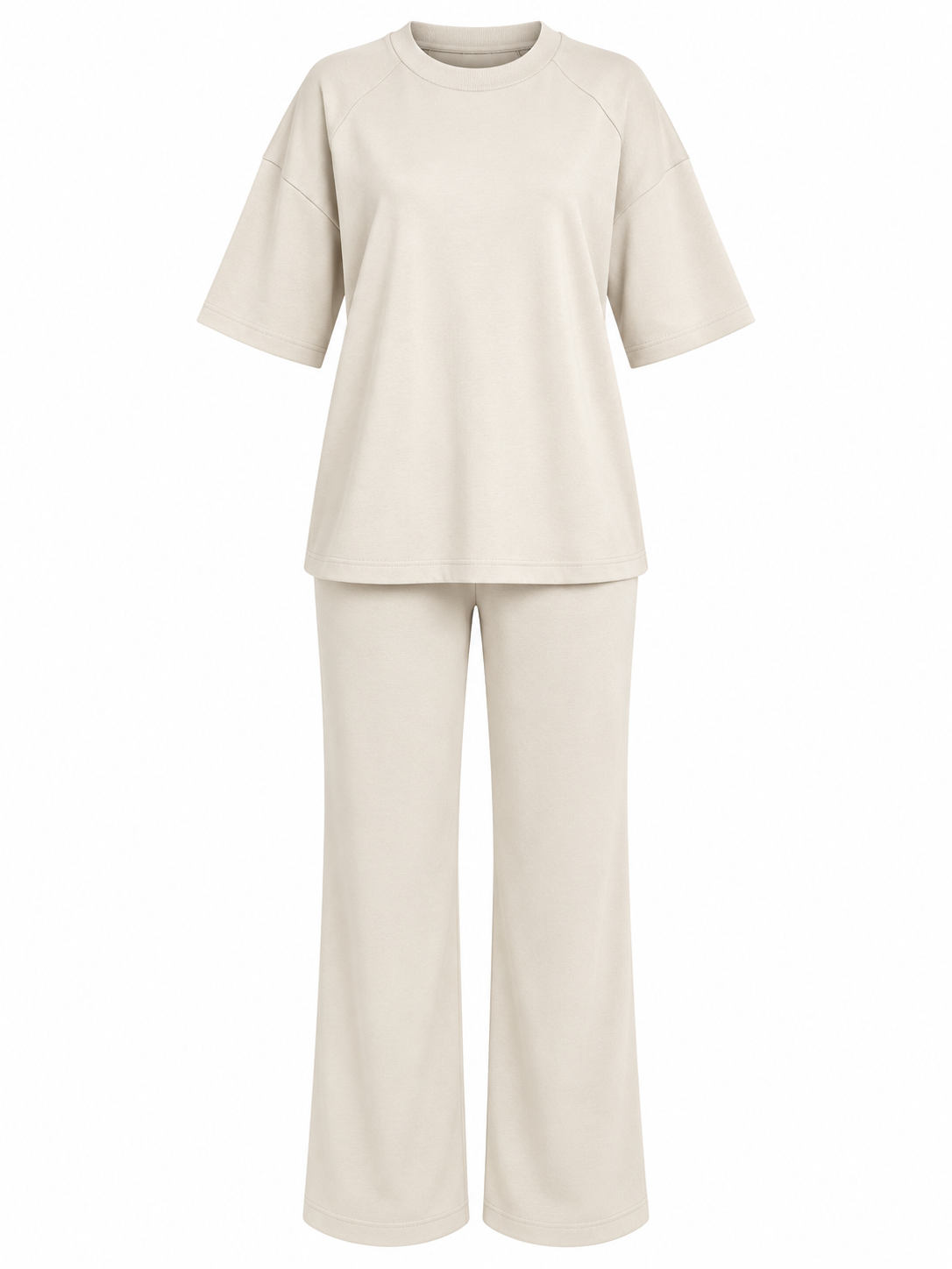 Ekru Oversize İkili Takım