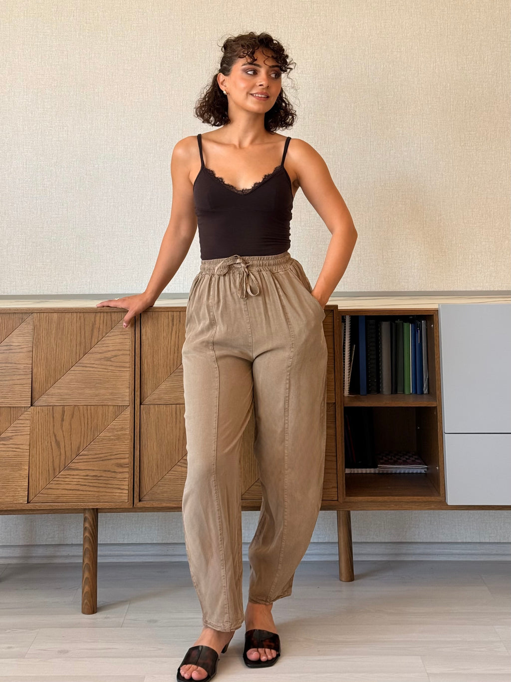 Tensel Şalvar Pantolon Camel