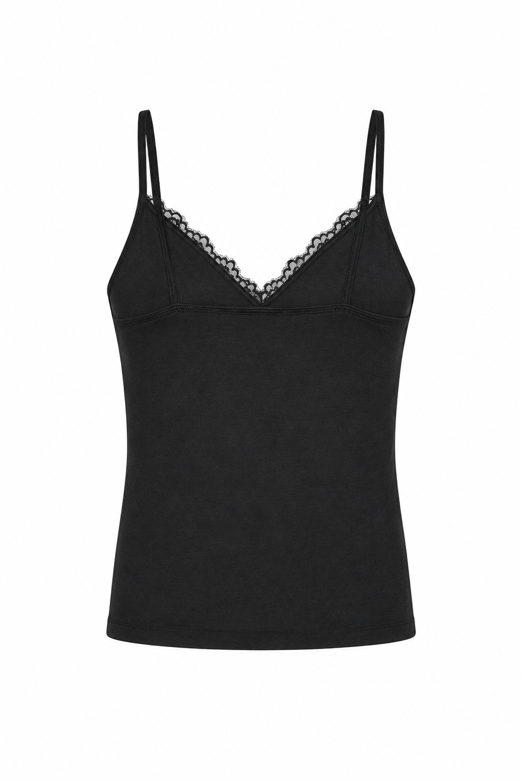 21191 Dantelli Top-Siyah