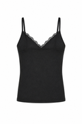 21191 Dantelli Top-Siyah