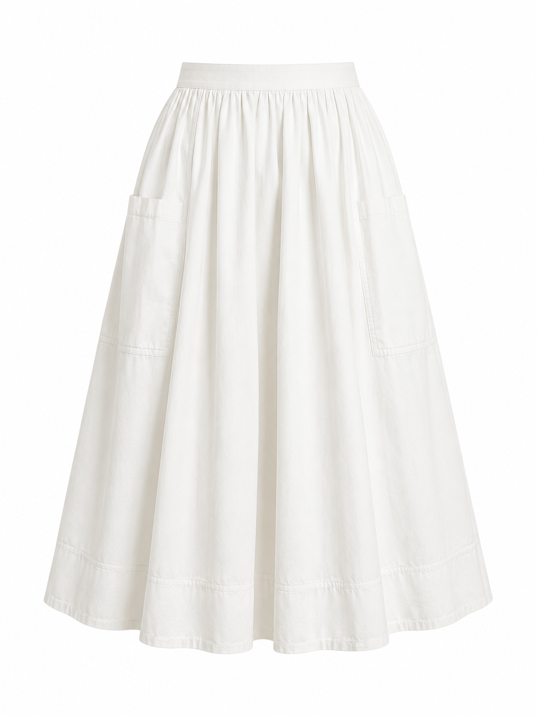 Beyaz Midi Boy Kot Etek