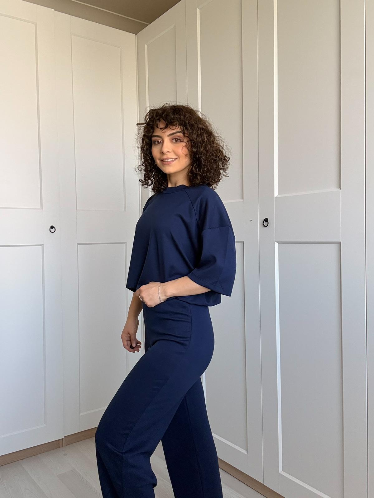 Lacivert Oversize İkili Takım
