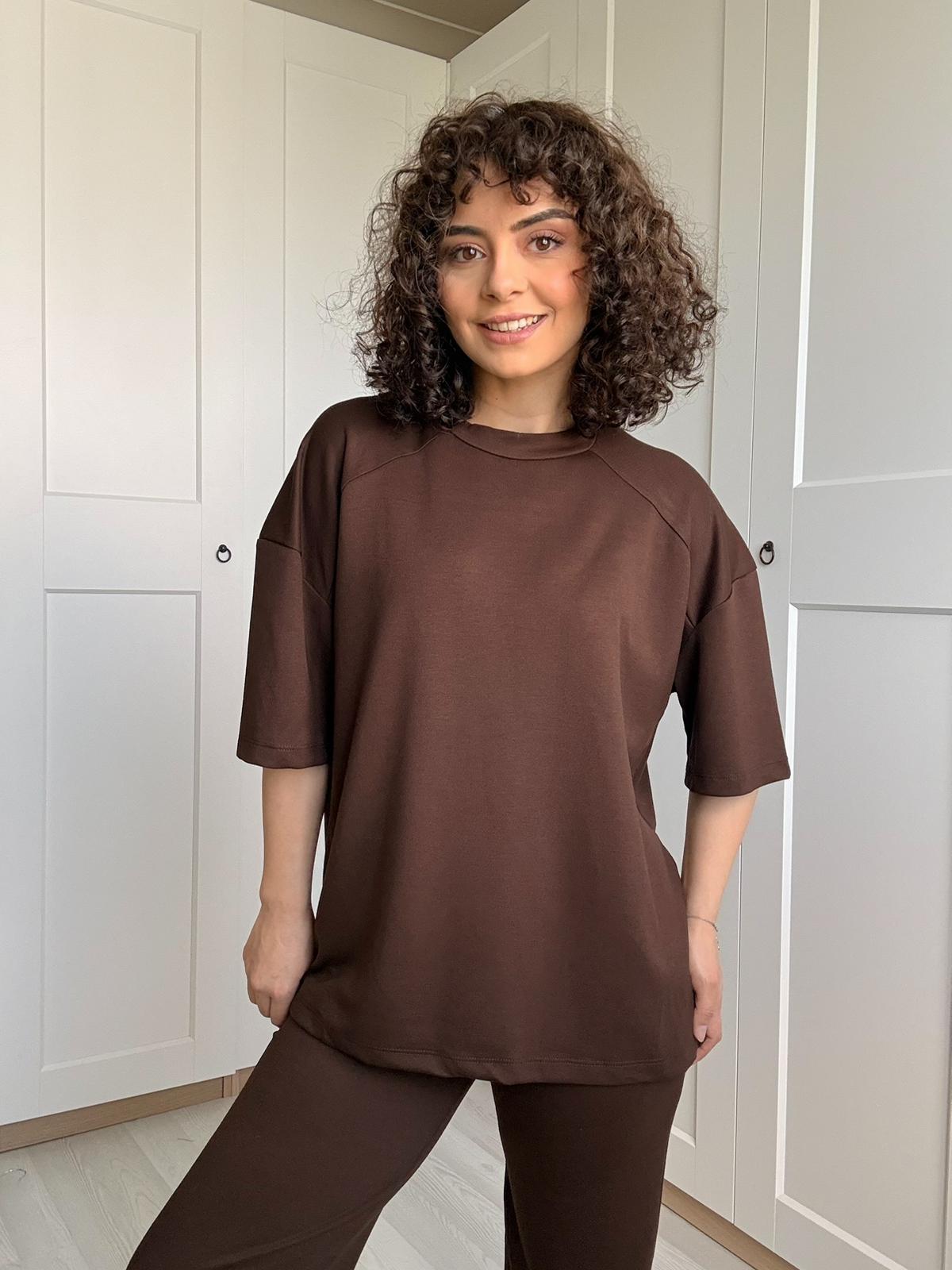 Kahverengi Oversize İkili Takım