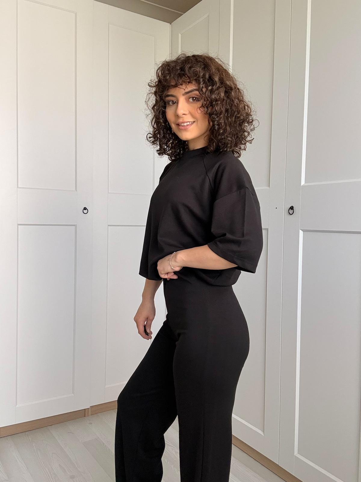Siyah Oversize İkili Takım