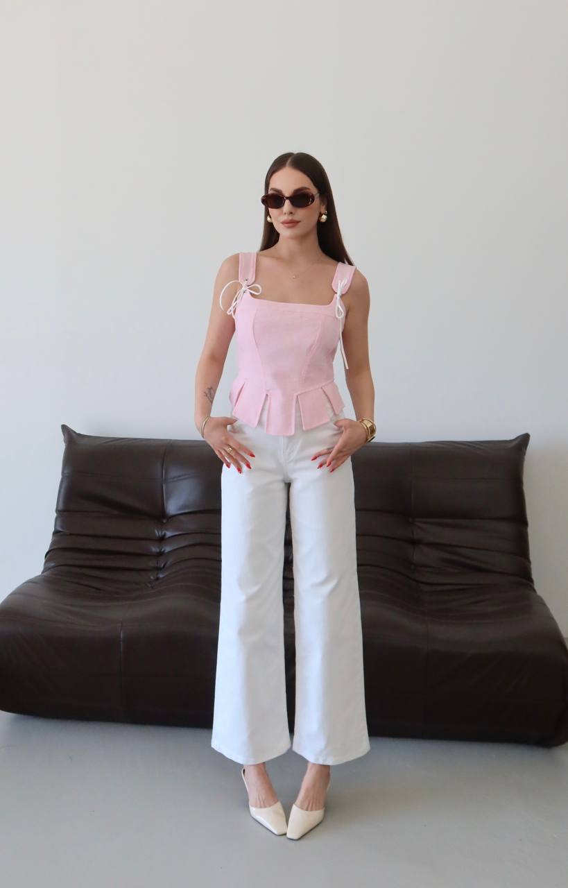Pembe İp Detaylı Korse