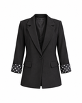 Puantiye Kol Detaylı Blazer Ceket -Siyah