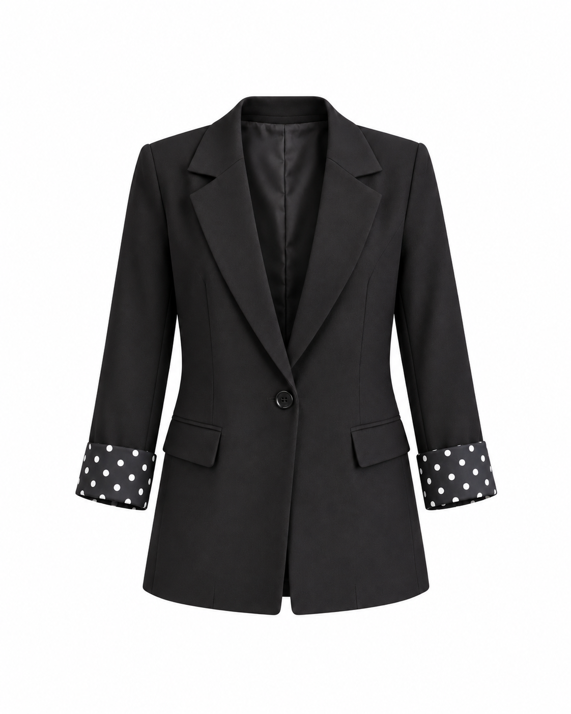 Puantiye Kol Detaylı Blazer Ceket -Siyah