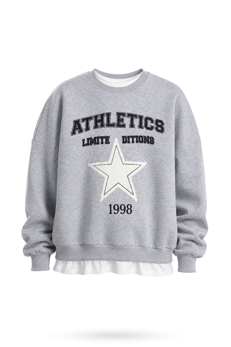 T-shirt Detaylı Sweatshirt - Gri