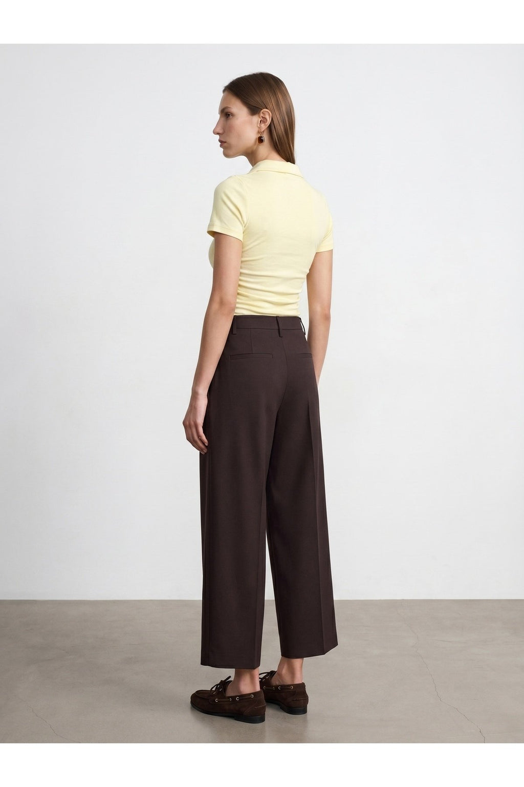32614 Polo Yaka Top-Açık Sarı