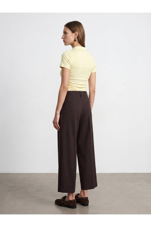 32614 Polo Yaka Top-Açık Sarı
