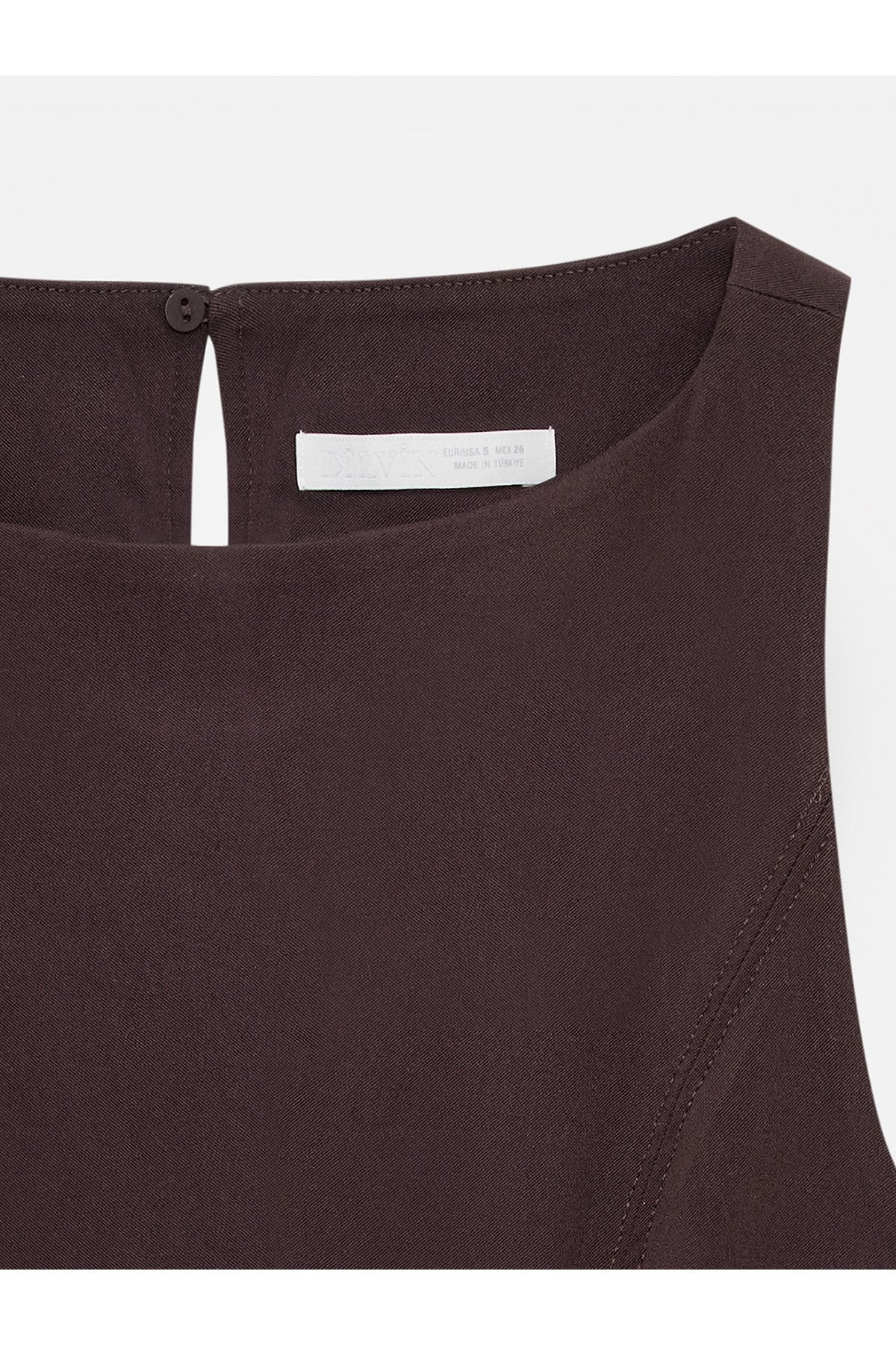 91099 Extra Slim Fit Midi Elbise-Koyu Kahve