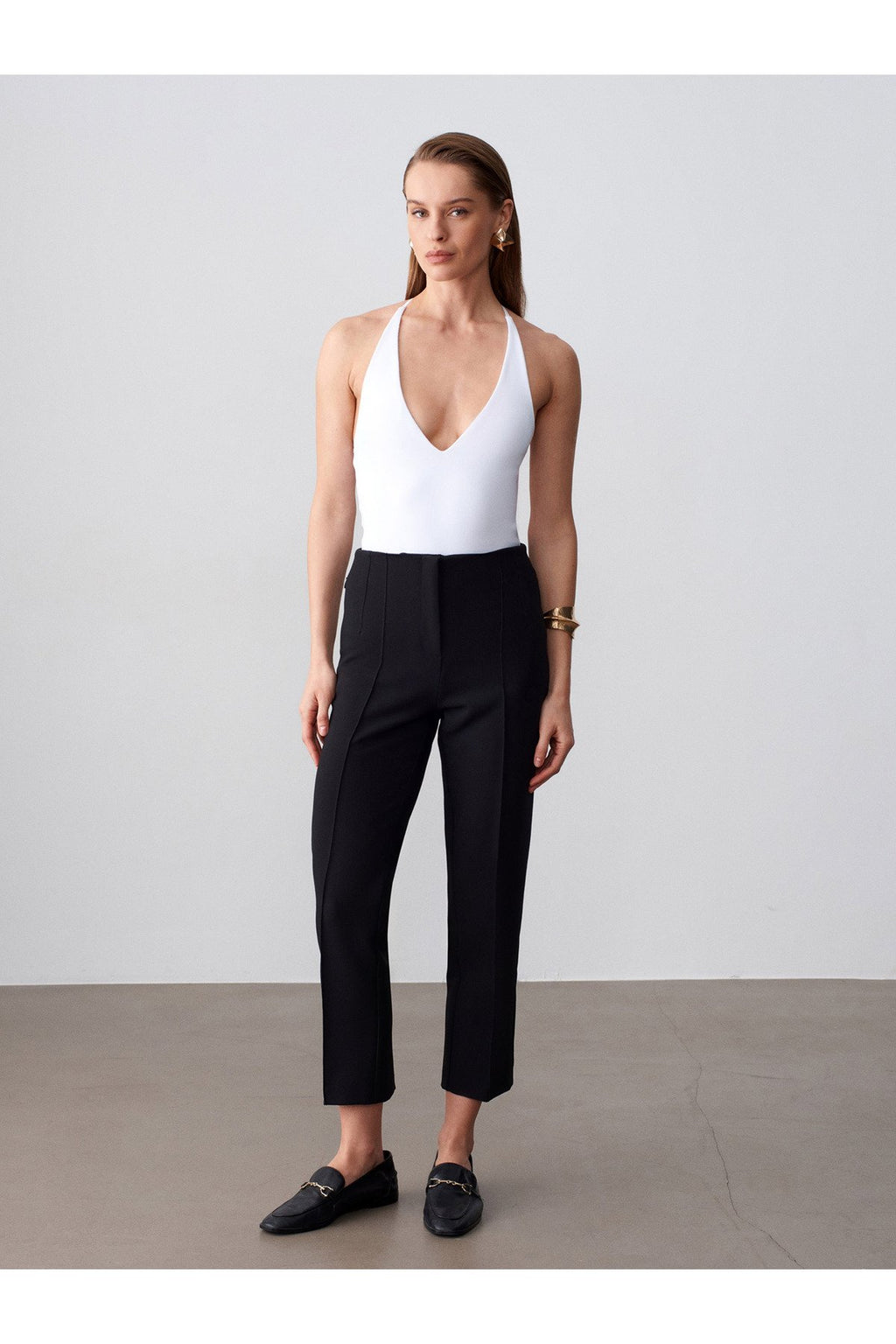 21175 Halter Yaka Bodysuit-Beyaz