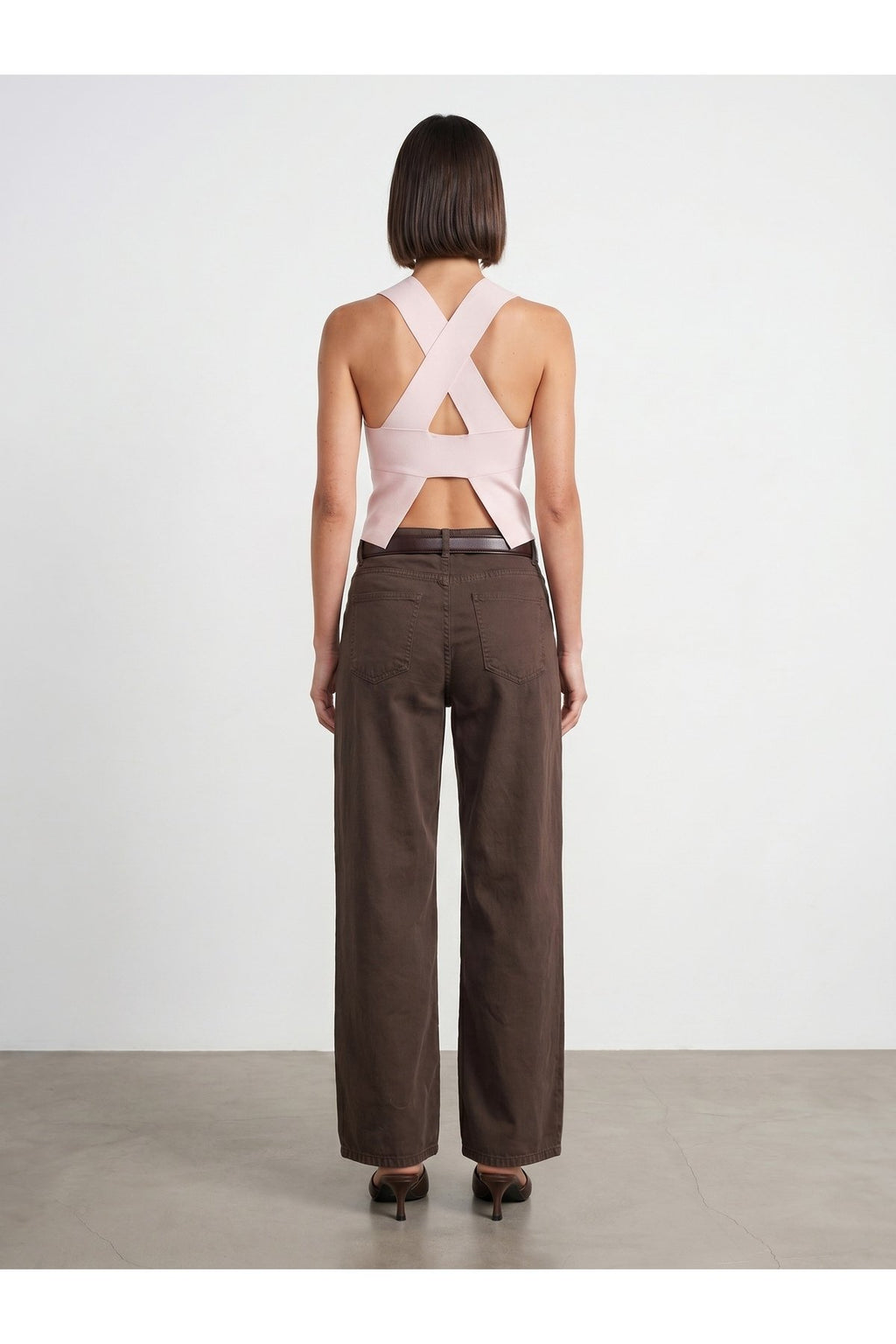 72323 Lyocell Karışımlı Wide Leg Jean-Kahve