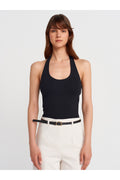 21052 Halter Yaka Top-Siyah