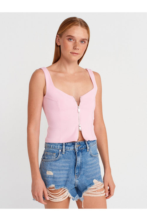 31978 Fermuarlı Top-Toz Pembe