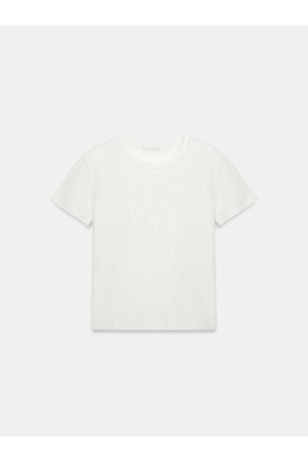 32779 Bisiklet Yaka T-shirt-Ekru