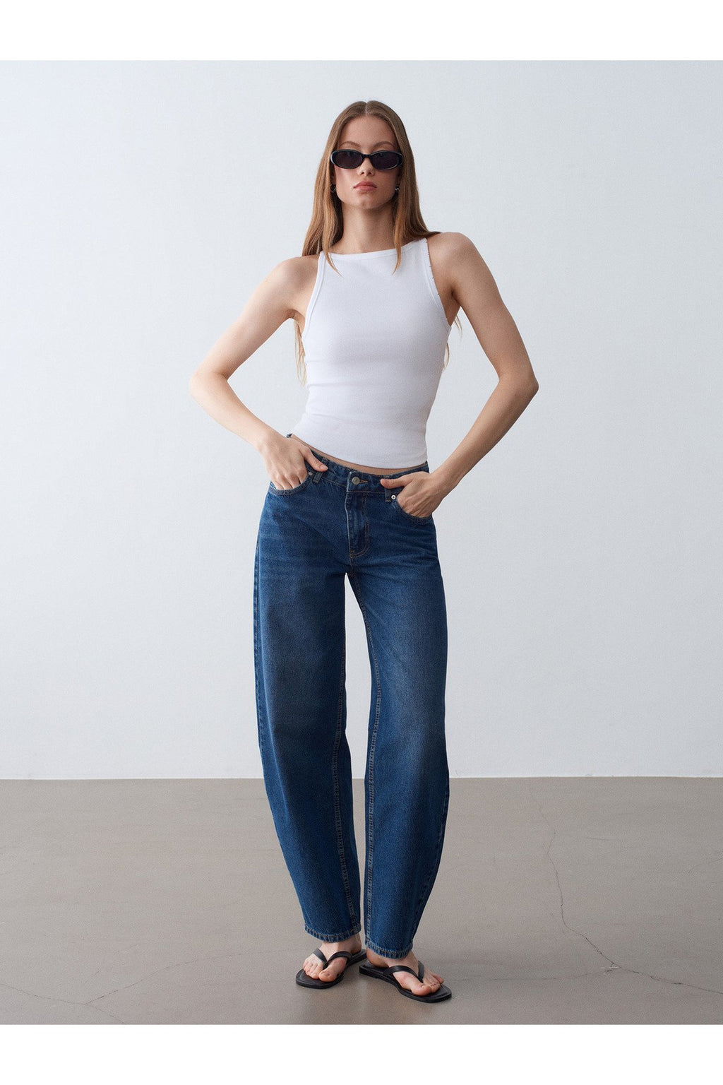 32892 Halter Yaka Top-Beyaz