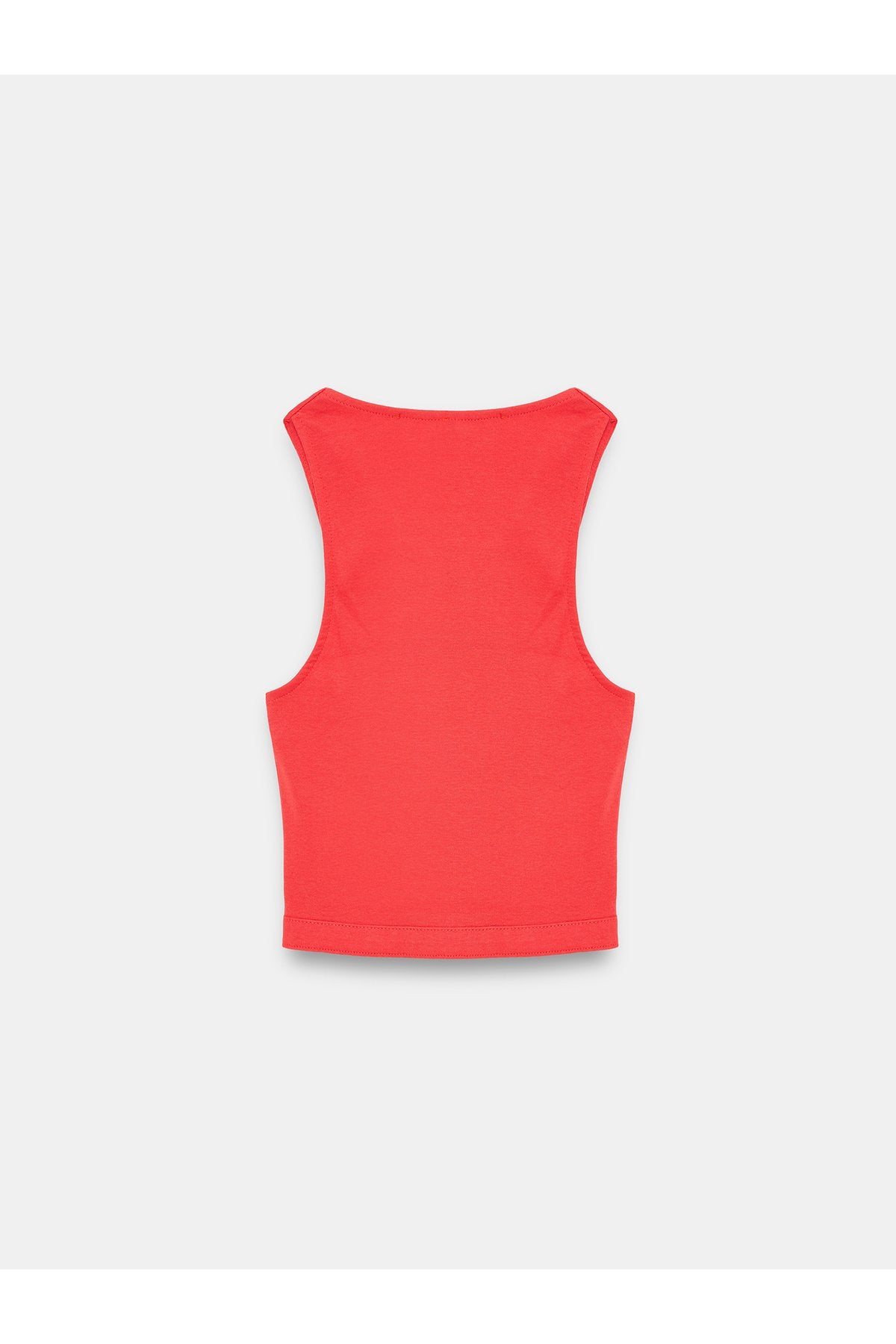 32941 Halter Yaka Crop Top-Kırmızı