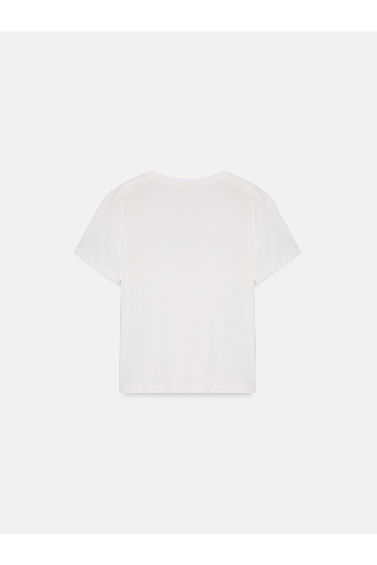 32847 Lyocell Karışımlı V Yaka T-shirt-Ekru