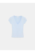 32799 V Yaka Top-Açık Mavi
