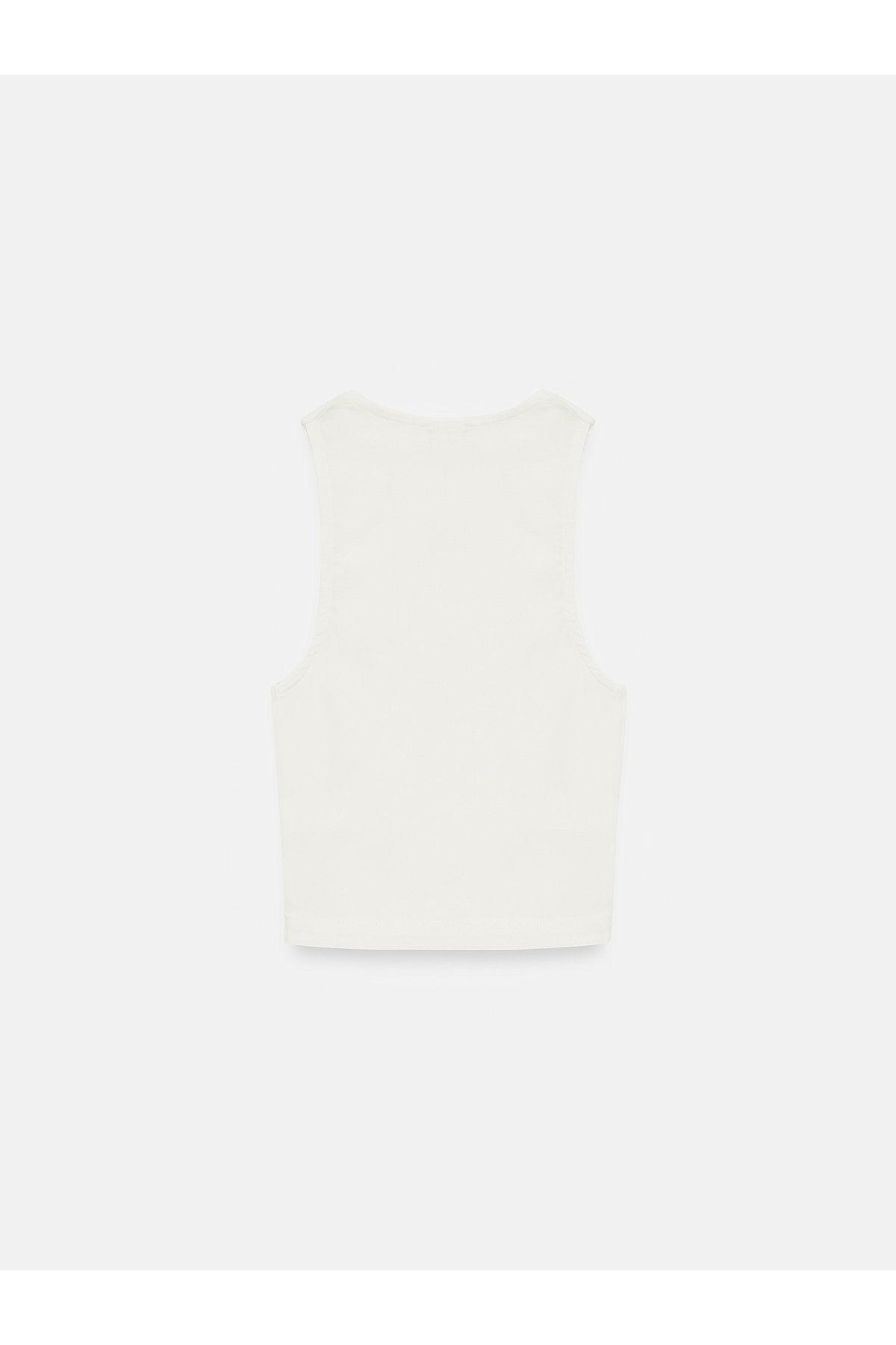 32941 Halter Yaka Crop Top-Ekru