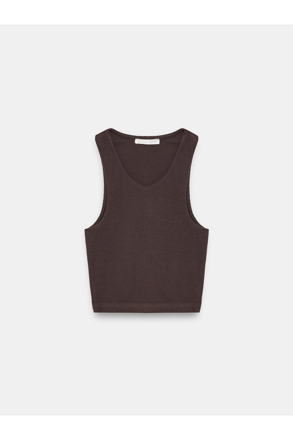 32941 Lyocell Crop Top-Koyu Kahve