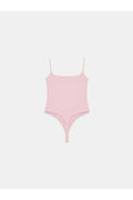 21216 Askılı Bodysuit-Toz Pembe