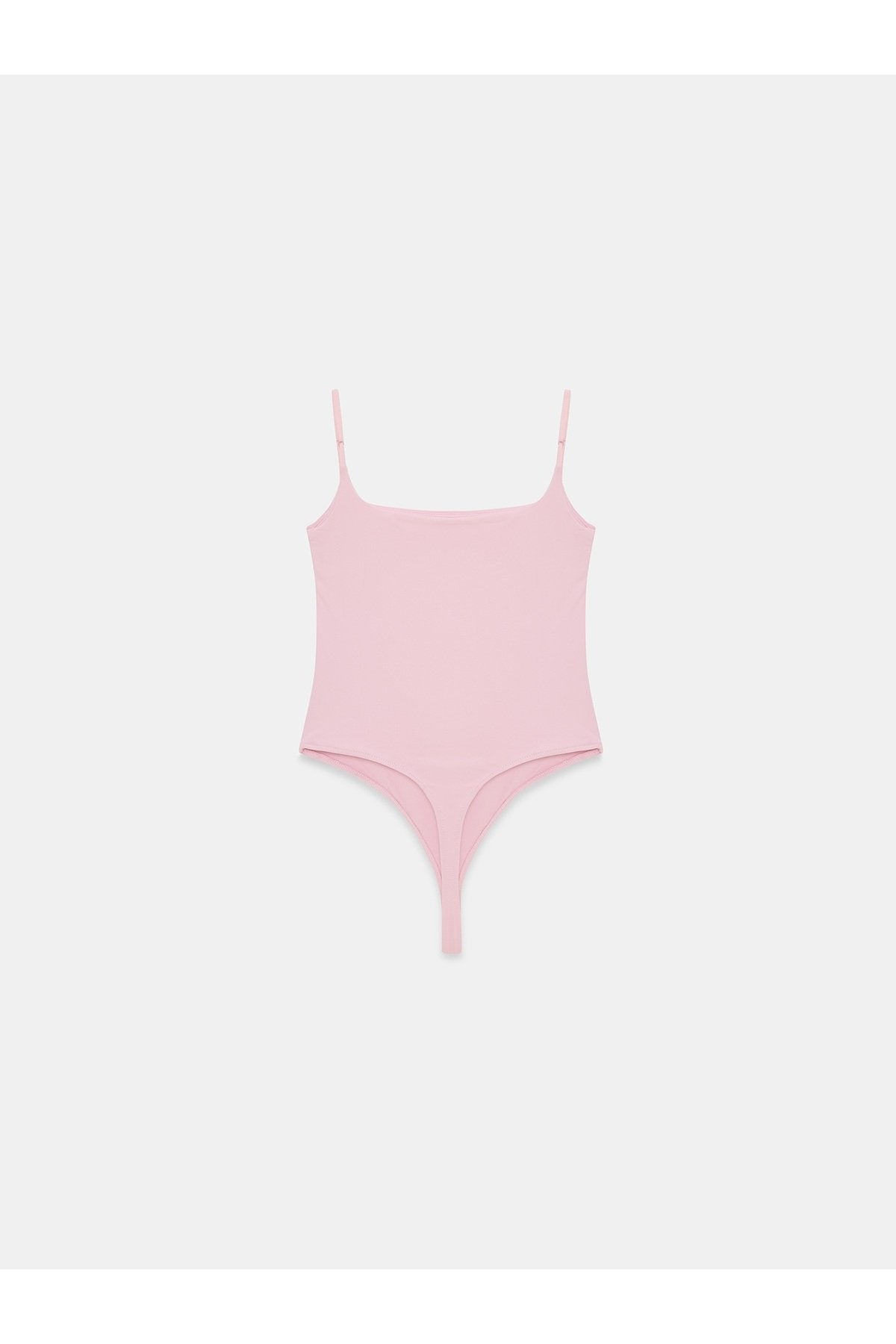 21216 Askılı Bodysuit-Toz Pembe