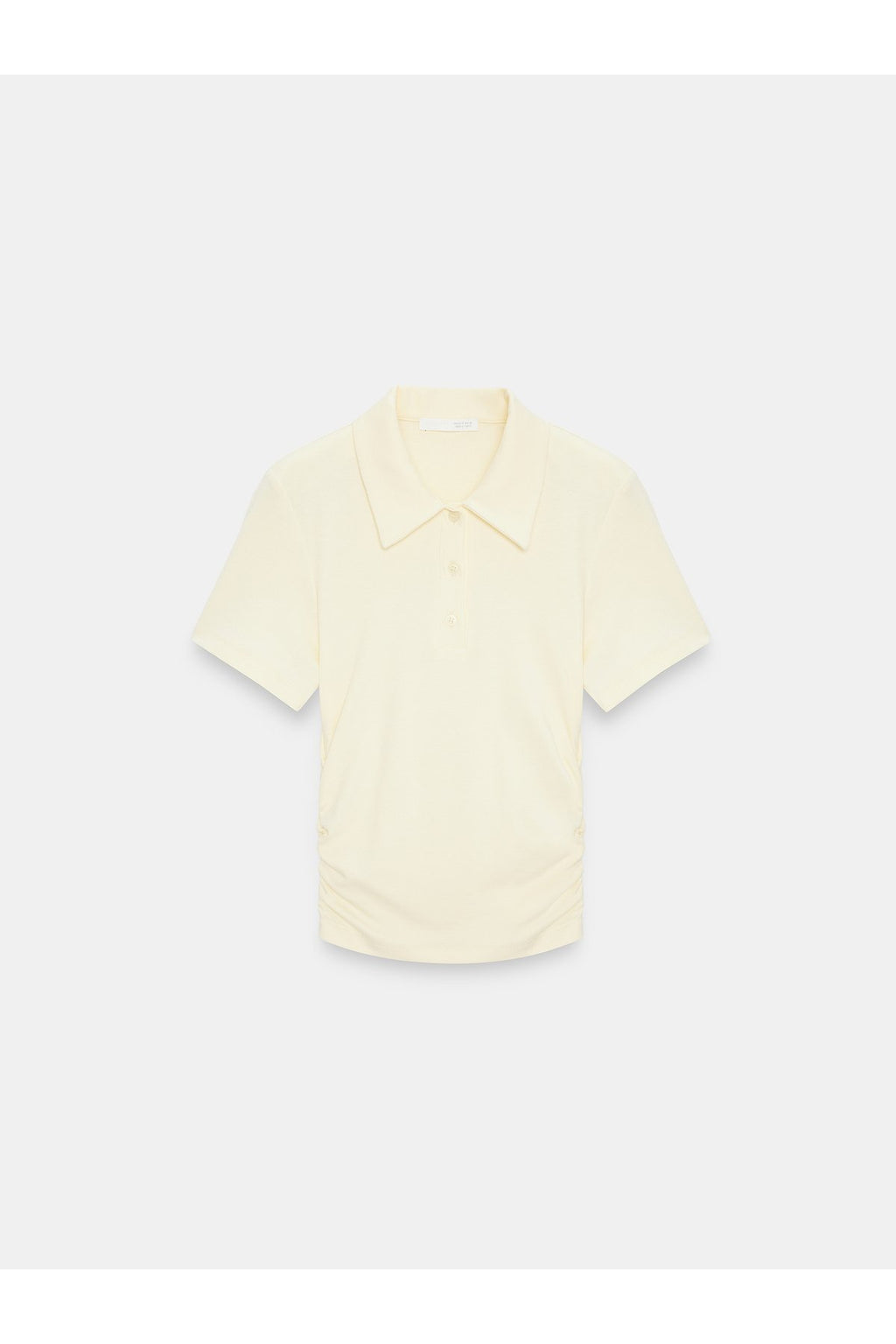 32614 Polo Yaka Top-Açık Sarı